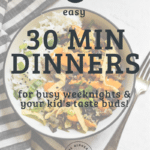 bowl of egg roll in a bowl with text overlay for pinterest reading "30+ bay 30 minute dinners"